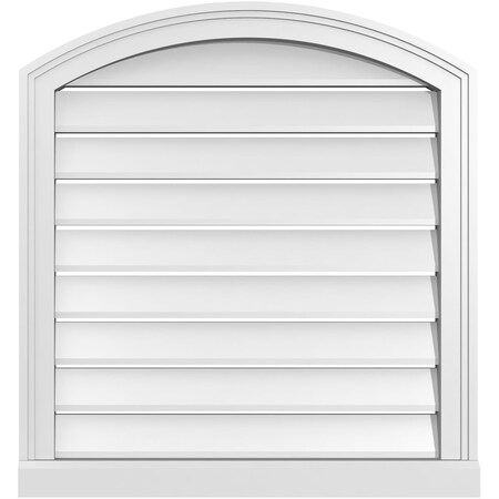Ekena Millwork Arch Top Surface Mount PVC Gable Vent w/ 2"W x 2"P Brickmould Sill Frame, 26"W x 26"H GVPAR26X2603SN